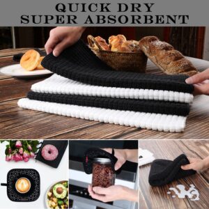 Oven Mitts and Pot Holders Set 6pcs, Kitchen Oven Glove,High Heat Resistant 550 Degree Extra Long Oven Mitts and Potholder with Non-Slip Silicone Surface for Cooking Baking Grilling…