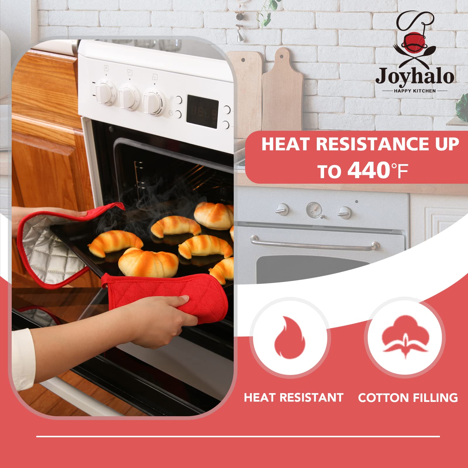 Joyhalo 4 Pack Pot Holders for Kitchen Heat Resistant Pot Holders Sets Oven Hot Pads Terry Cloth Pot Holders for Cooking Baking