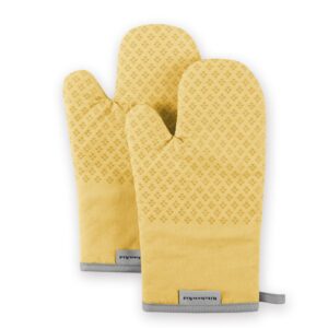 KitchenAid Asteroid Oven Mitt Set, 7"x12.5", Buttercup Yellow, 2 Piece