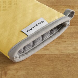 KitchenAid Asteroid Oven Mitt Set, 7"x12.5", Buttercup Yellow, 2 Piece