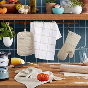 KitchenAid Onion Quilt KT OM PH Kitchen Towel, Oven Mitt & Potholder Set, Milkshake