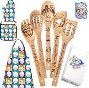 christmas gift kitchen utensils set idea utensil wooden spoons set house warming wedding present spoon set kitchen gift set (golden girls)