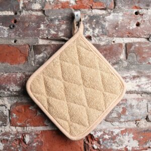 Arkwright Terry Cotton Pot Holders - (Pack of 12) Restaurants, Kitchen Hot Pad Potholder Set, Heat Resistant Coaster for Cooking and Baking, 7 x 7 in, Tan
