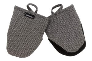 cuisinart farmhouse neoprene mini oven mitts, 2pk - heat resistant pot holders to protect hands with non-slip grip and hanging loop - ideal for handling hot cookware - micro houndstooth