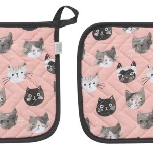 Now Designs 803889aa Basic Potholder, Set of Two, Cats Meow