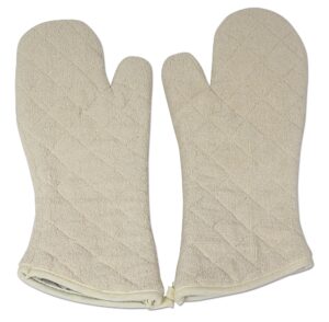 nouvelle legende® cotton quilted terry oven mitts long lasting heat resistance protection 17 inches set of 2