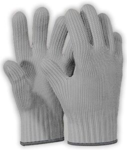 1 pair grey heat resistant gloves oven gloves heat resistant with fingers oven mitts kitchen pot holders cotton gloves kitchen gloves double oven mitt set oven gloves with fingers