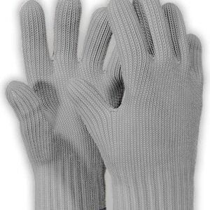 1 Pair Grey Heat Resistant Gloves Oven Gloves Heat Resistant with Fingers Oven Mitts Kitchen Pot Holders Cotton Gloves Kitchen Gloves Double Oven Mitt Set Oven Gloves with Fingers