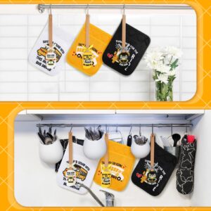 Rtteri 6 Pcs Bus Driver Appreciation Gifts Pot Holder Baking Kit and Silicone Spatula for School Bus Driver Gifts Teacher Appreciation Present Thanks for The Sweet Ride