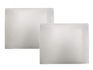 heat resistant, non-slip, metal counter/table protector mat, large - 14" x 17" - 2 pack - silver