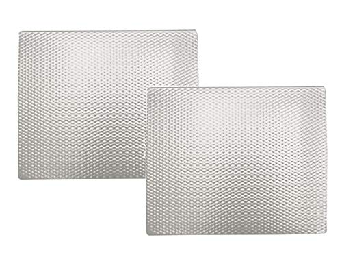 Heat Resistant, Non-Slip, Metal Counter/Table Protector Mat, Large - 14" x 17" - 2 Pack - Silver