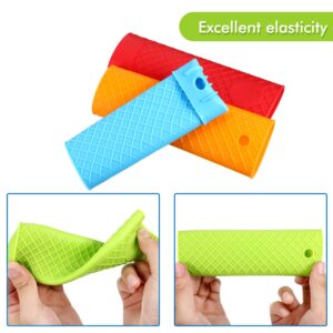 5 Pieces Silicone Hot Handle Holder Rubber Pot Sleeve Heat Resistant Kitchen Potholders for Cast Iron Pans, Metal Frying Pans, Skillets, Griddles, 5 Colors