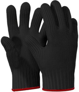 1 pair heat resistant gloves oven gloves heat resistant with fingers gloves double oven mitt set