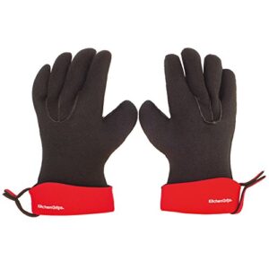 cuisipro kitchengrips flxaprene red & black chef’s gloves - set of 2 | small