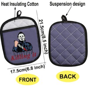 WZMPA Horror Movie Pot Holders Killer Fans Gift Killing It Kitchen Baking Glove for Film Fans (Killing It Holder)