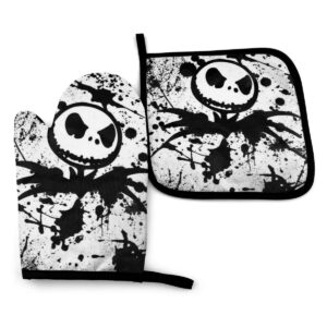 the nightmare before christmas kitchen oven mitt and potholder kitchen gift set