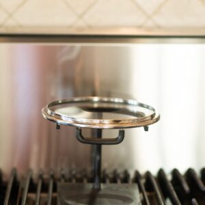 Hot Top Holder for Hot Pan Lids - No Burning of Hands - No Mess - No Condensation - Stone Black