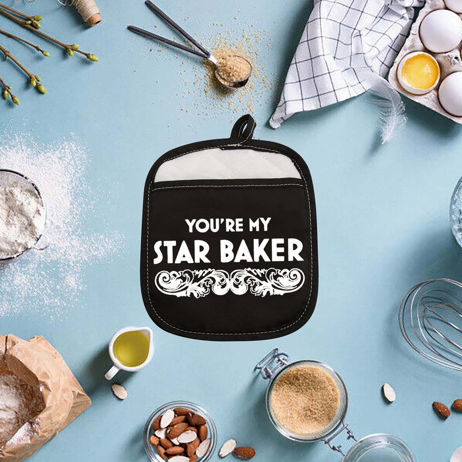 ZJXHPO You’re My Star Baker Pot Holder Baking Gift Oven Pads Pot Holder for for Cooking or Baking (Star Baker)