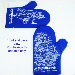 Professional S Michigan Oven Mitt-Upper & Lower Peninsula Map-Blue-Qty-1