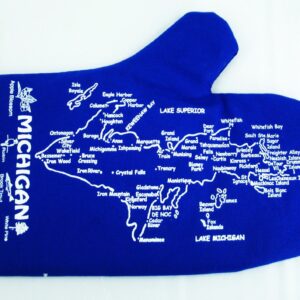 Professional S Michigan Oven Mitt-Upper & Lower Peninsula Map-Blue-Qty-1