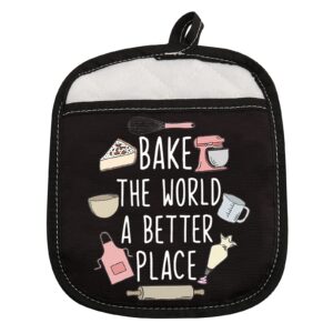 zjxhpo baking gift oven pads pot holder bake the world a better place,cooking gift (better place)