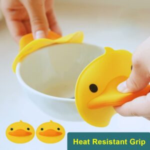 Silicone Pot Holders,Funny Cute Oven Mitts for Kitchen Mittens,Mini Oven Mitt Duck Pattern,Small Oven Mitt,Baking and Pot-Holding, Heat Resistant Gloves