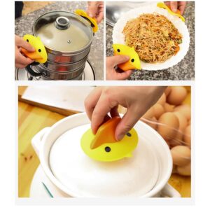 Silicone Pot Holders,Funny Cute Oven Mitts for Kitchen Mittens,Mini Oven Mitt Duck Pattern,Small Oven Mitt,Baking and Pot-Holding, Heat Resistant Gloves