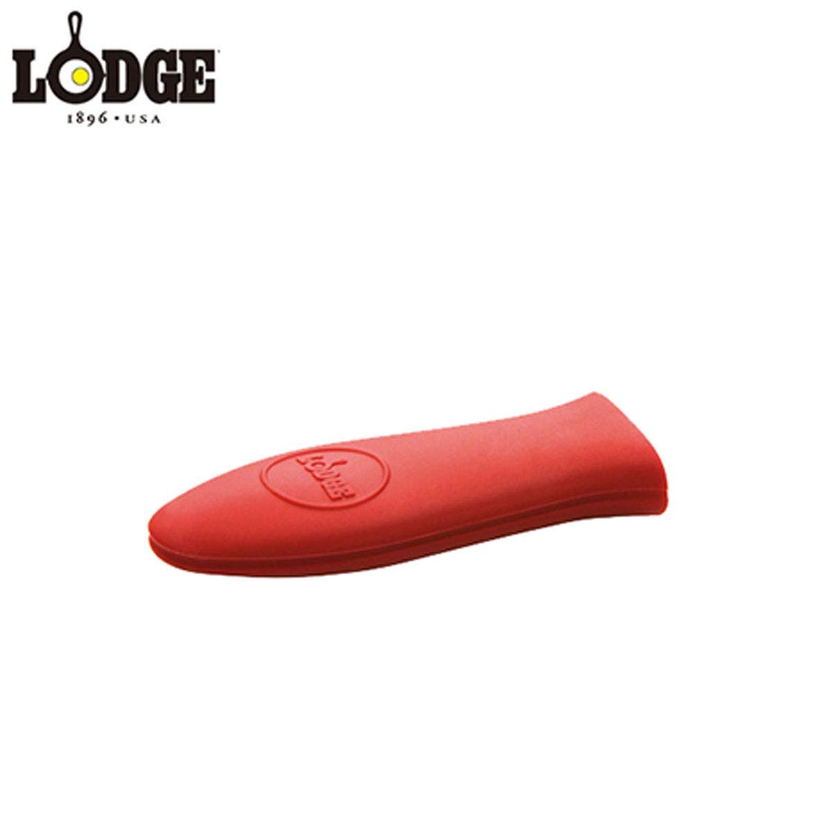 Lodge Cast Iron Silicone Brush Melting Pot, 15.2 oz, Black & ASHHM41 Mini Silicone Hot Handle Holder, Red