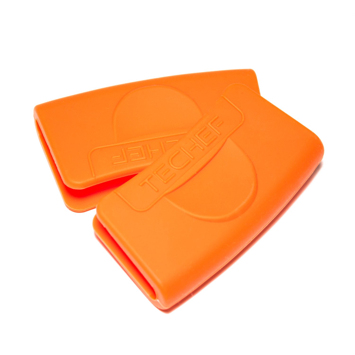 TECHEF - Silicone Pot Holders/Pinch Grips/Oven Mitts/ (Orange, Set of 2)/ Made in Korea