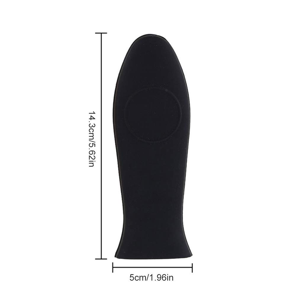 Yuyeran Silicone Hot Handle Holder Non-Slip Pot Iron Grip Sleeve Cover for Kitchen Home (Black)