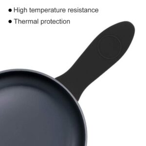 Yuyeran Silicone Hot Handle Holder Non-Slip Pot Iron Grip Sleeve Cover for Kitchen Home (Black)