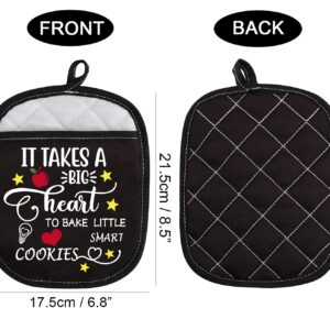 Oven Pads Pot Holder with Pocket for Teacher It Takes A Big Heart to Bake Little Smart Cookies (Bake Little Smart Cookies)