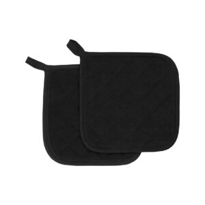 RITZ Food Service CLTPH8BE-1 Cotton Terry 450 Degree Pot Holders, 8-Inch, Black/Brown