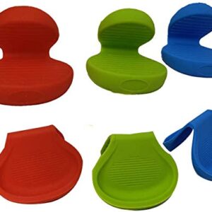 Silicone Hot Plate Pot Holder (6 Pack 3 Pairs) Oven Mitt Cooking Finger Protector Pinch Grip Heat Resistant