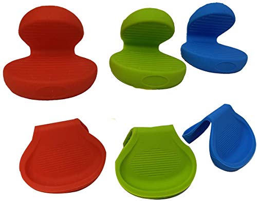 Silicone Hot Plate Pot Holder (6 Pack 3 Pairs) Oven Mitt Cooking Finger Protector Pinch Grip Heat Resistant