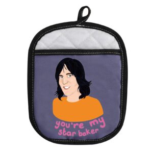 baker appreciation gift for friends mom you are my star baker oven pads pot holder with pocket (you're my star baker)