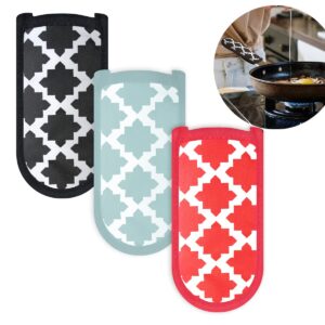 lyart 3 pieces hot pot handle holder cover for kitchen heat resistant hot handle sleeve holder cast iron pan skillet handle