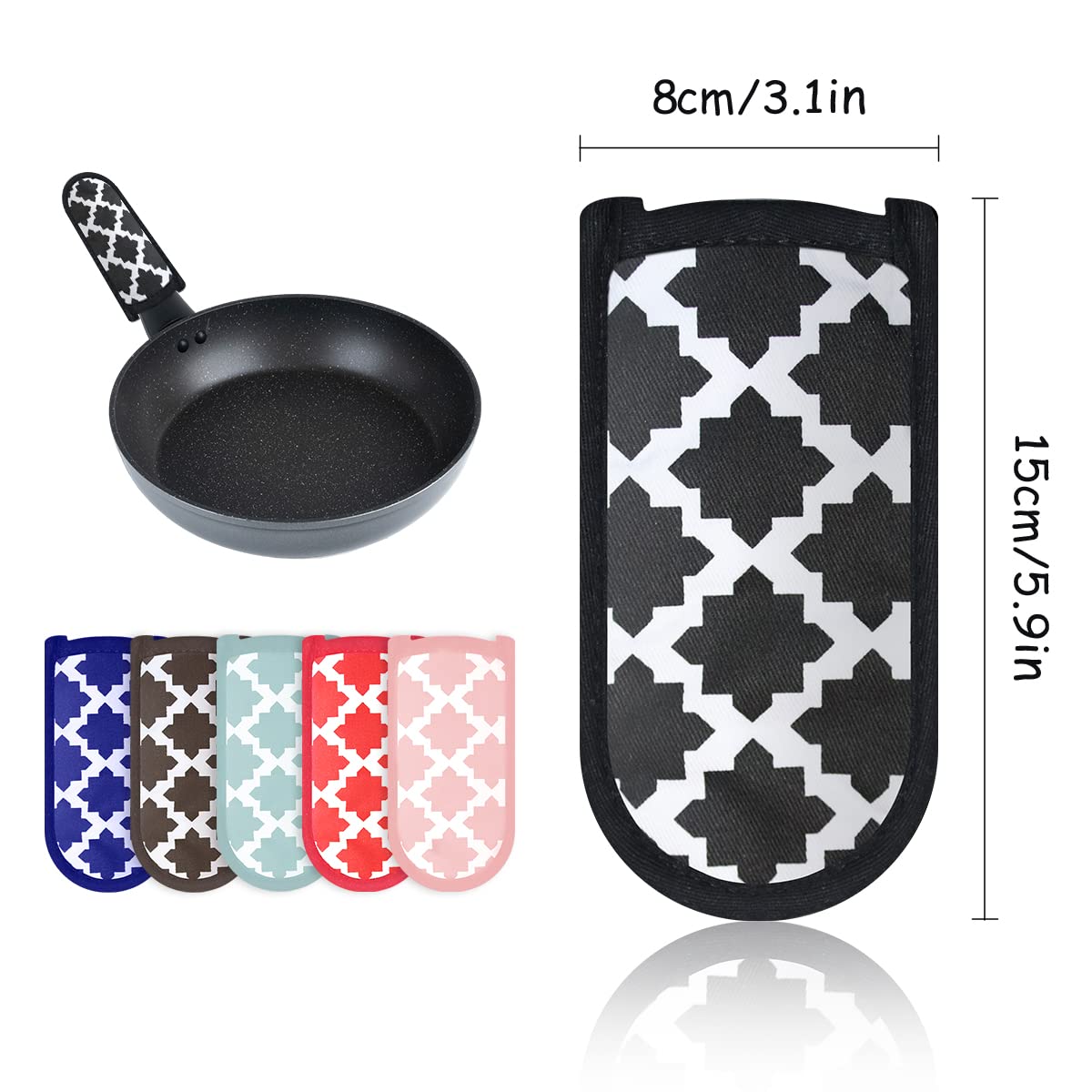 LYART 3 Pieces Hot Pot Handle Holder Cover for Kitchen Heat Resistant Hot Handle Sleeve Holder Cast Iron Pan Skillet Handle