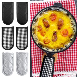 6 Pieces Hot Pan Handle Covers Heat Resistant Handle Sleeves Non-Slip Iron Pot Skillet Holder Washable Cotton Handle Cover for Home Kitchen Cooking Accessories(Classic)