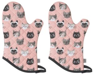 now designs, set of two, basic oven mitt, cats meow, 2 count