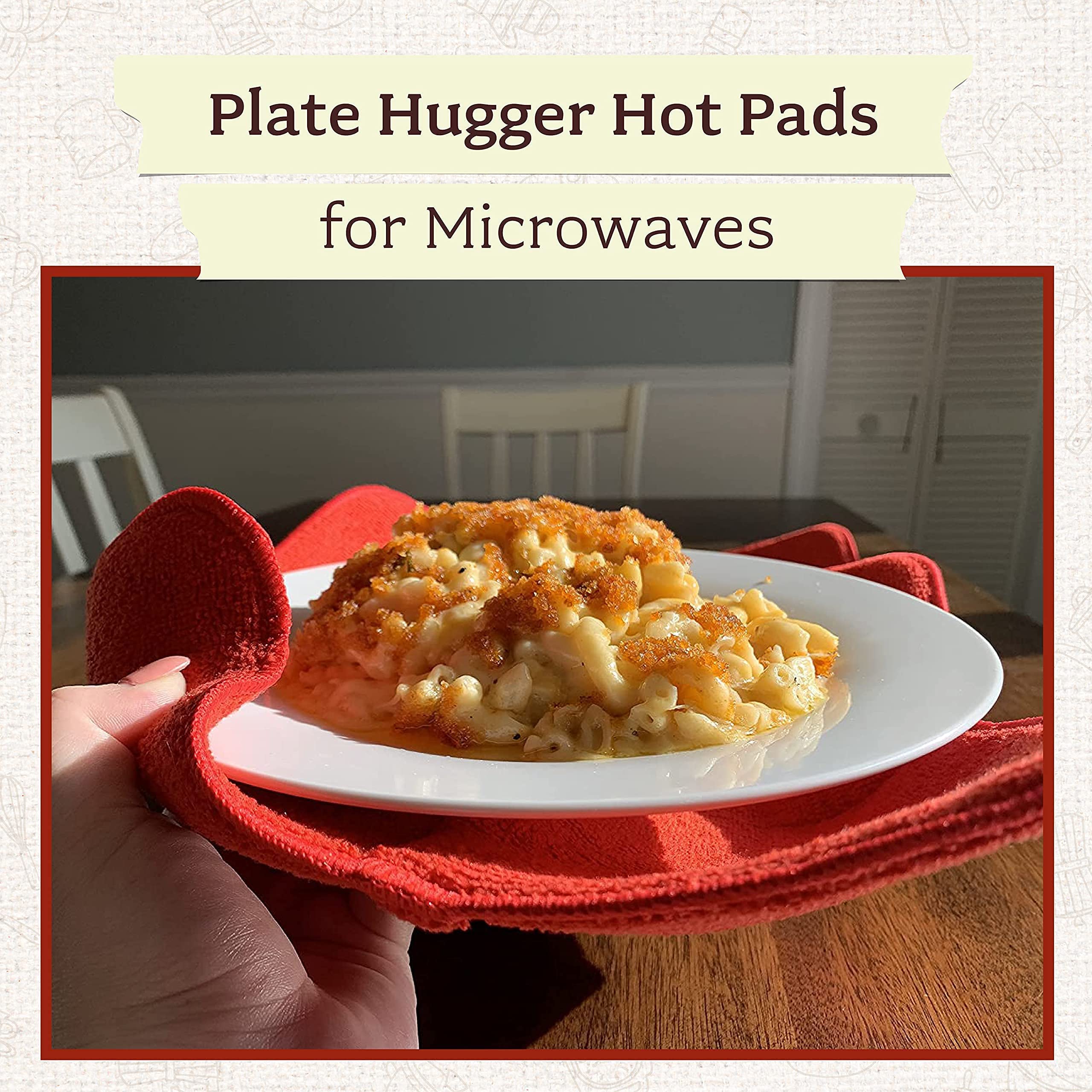 Kitchen Plate Hugger for Microwave| Hot Pads for Microwaves | Microwave Oven Mitt | Bowl Cozy | Food Huggers | Microwave Plate and Bowl Huggers | 2 Pack