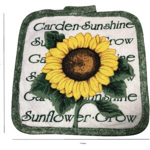 Set of Four Pot Holders for Kitchen (Sunflower)