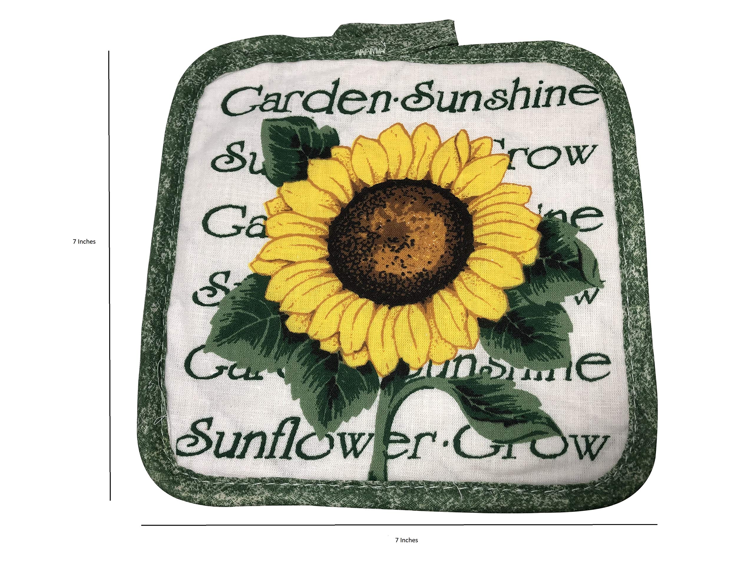 Set of Four Pot Holders for Kitchen (Sunflower)