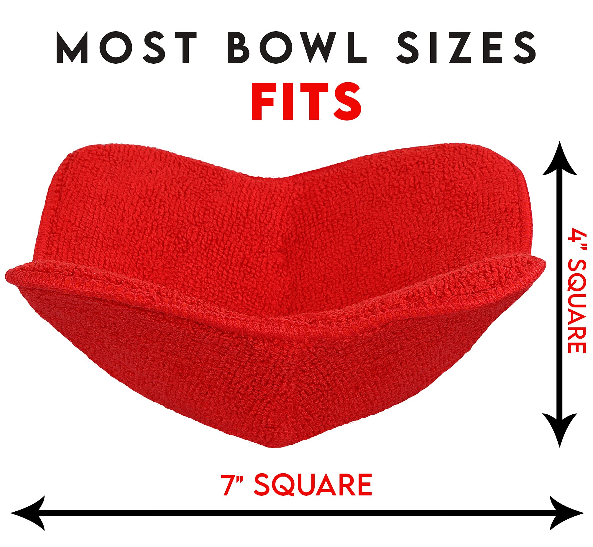 Bowl Cozy Set of 8 Microfiber Huggers for Hot & Cold Bowls Microwave Safe Premium Quality Pot Holder Keeps Your Hand Safe This Heat Resistant Food Warmer Dishes Pads Can Use As Mittens (8 PCS)