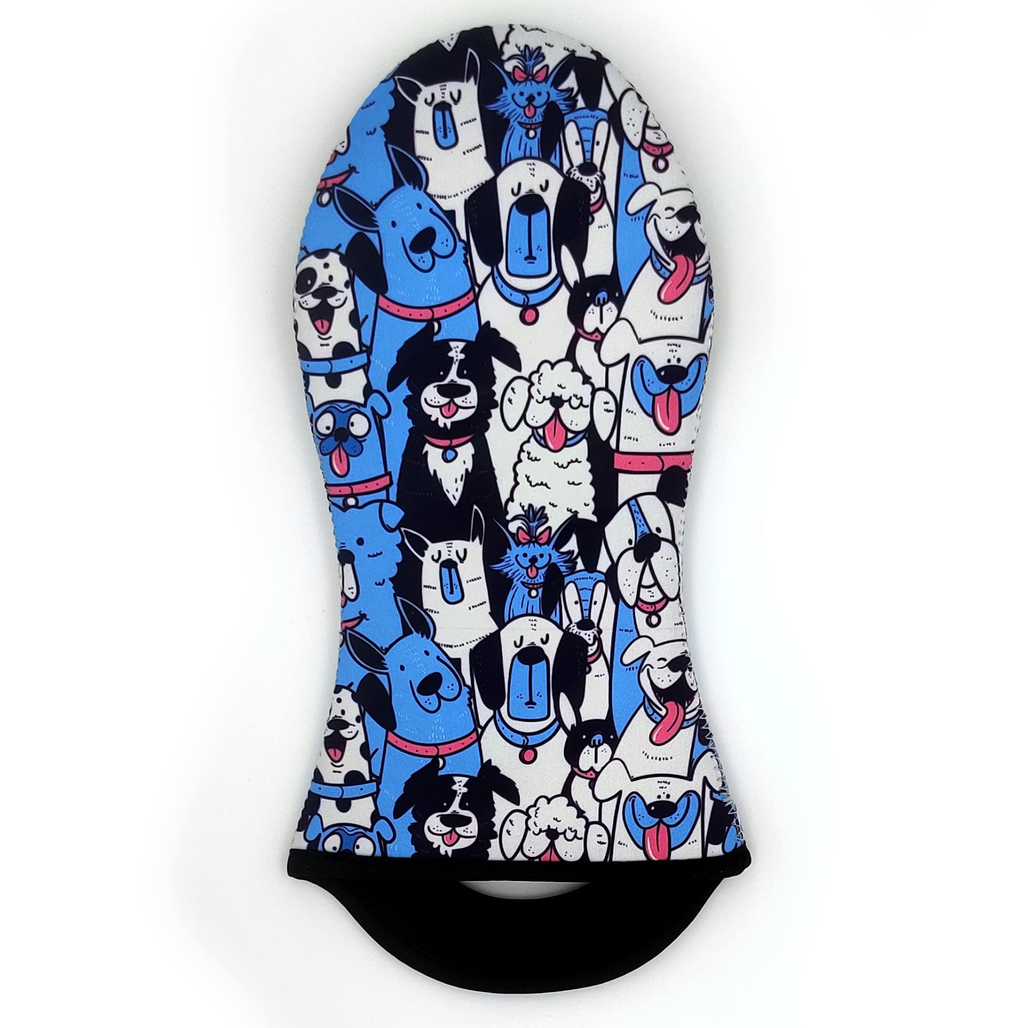 Dog Print Oven Mitts 2 Pack, Neoprene Fabric Heat Resistant Rubber Grip, Kitchen Oven Glove, Washable Pot Holder