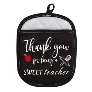 teacher appreciation gift thank you for being a sweet teacher oven pads pot holder with pocket (being a sweet teacher)