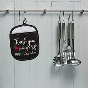 Teacher Appreciation Gift Thank You for Being A Sweet Teacher Oven Pads Pot Holder with Pocket (Being a Sweet Teacher)