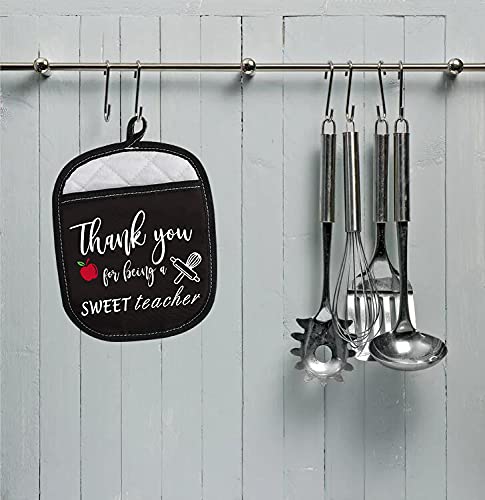 Teacher Appreciation Gift Thank You for Being A Sweet Teacher Oven Pads Pot Holder with Pocket (Being a Sweet Teacher)