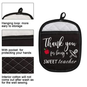 Teacher Appreciation Gift Thank You for Being A Sweet Teacher Oven Pads Pot Holder with Pocket (Being a Sweet Teacher)