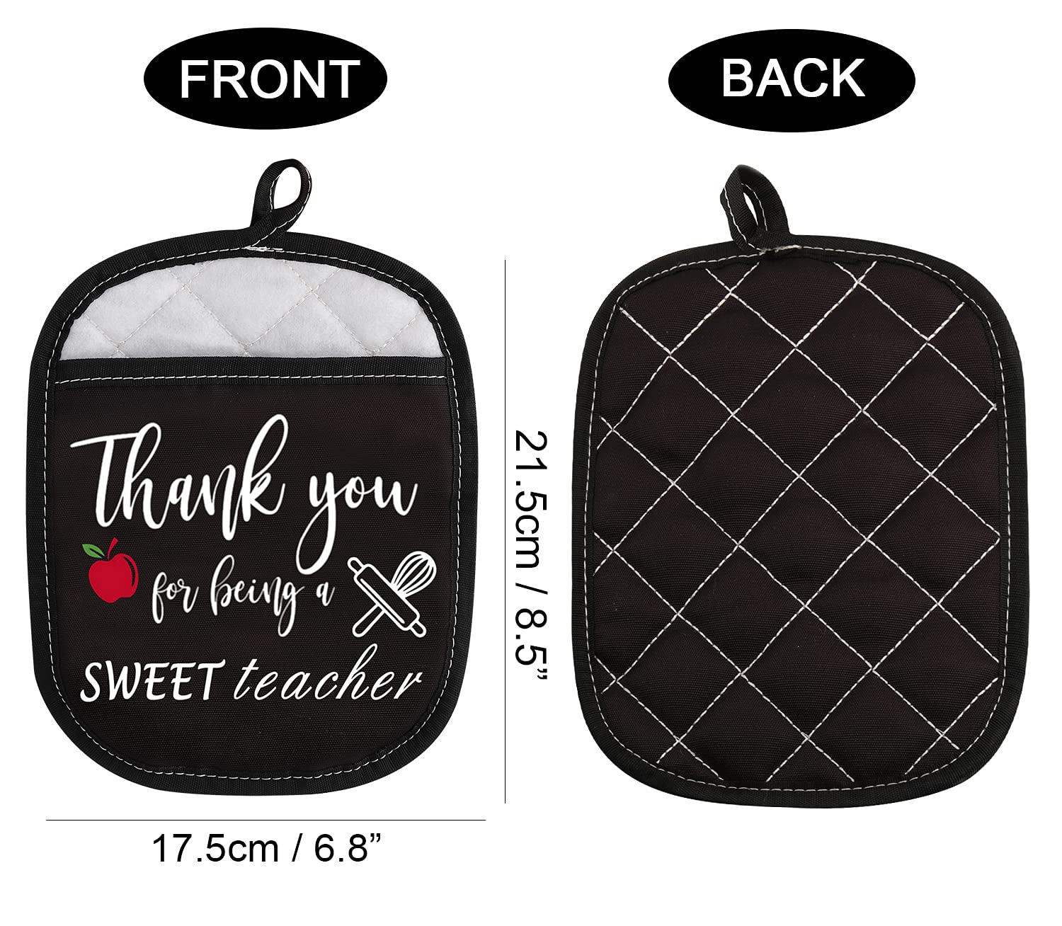 Teacher Appreciation Gift Thank You for Being A Sweet Teacher Oven Pads Pot Holder with Pocket (Being a Sweet Teacher)